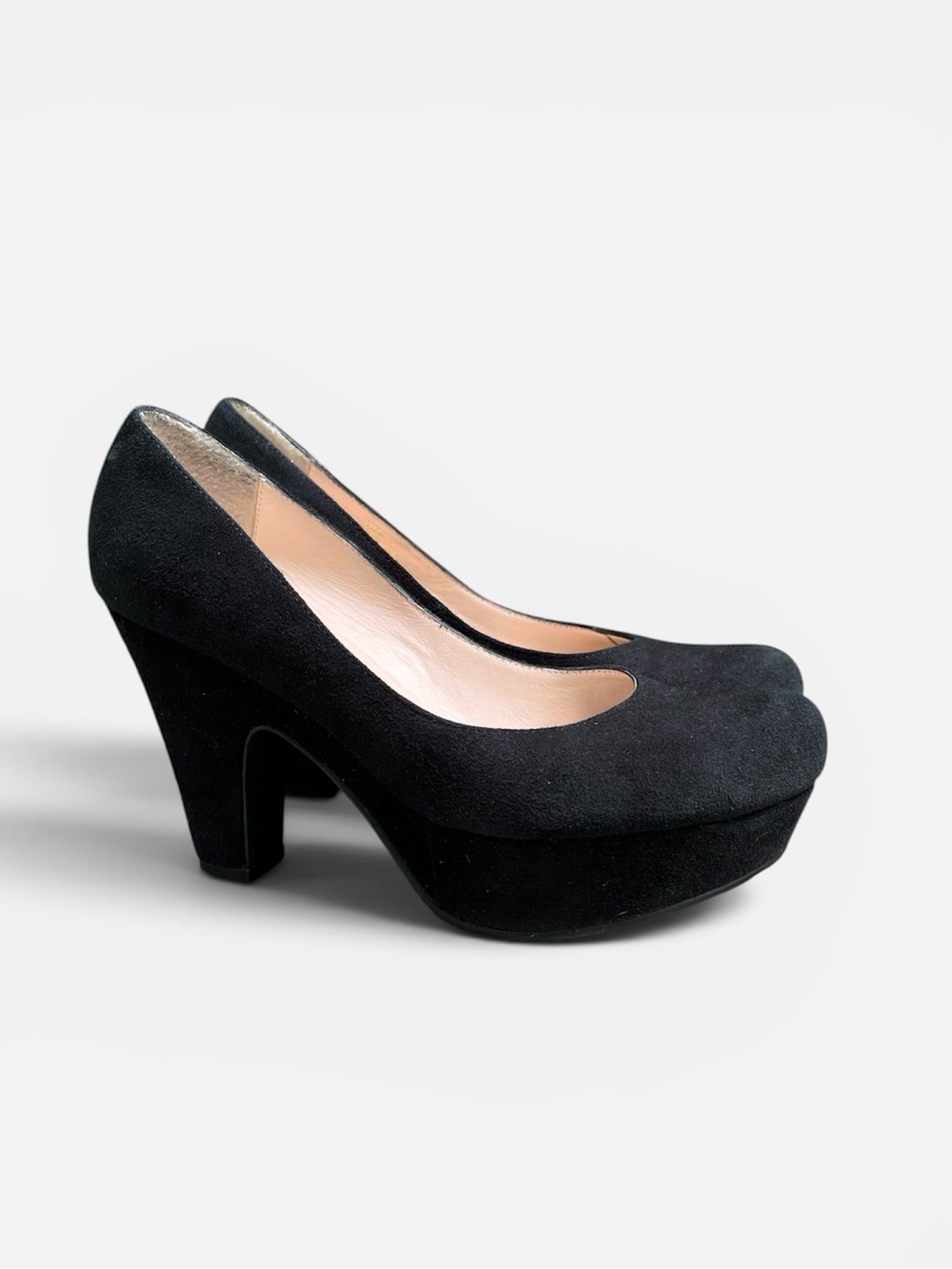 Sacha London “Ebony” Suede Platform Heel in Black Size 5 1/2